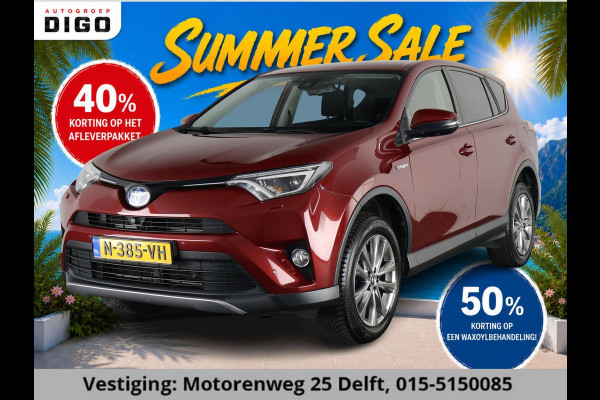 Toyota RAV4 2.5 HYBRID AWD 1650 KG TREKGEWICHT GARANTIE 2029! TREKHAAK . PARKEERSENSOREN VOOR & ACHTER . STOEL/STUUR VERWARMING .