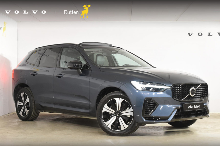 Volvo XC60 T6 350PK Automaat Plug-in Hybrid AWD Plus Dark / Adaptieve Cruise control / Elektrisch glazen panorama-dak / Elektrische stoelen met geheugen / Stuurverwarming / Stoelverwarming / 360 Camera / Elektrische achterklep / Extra getint glas