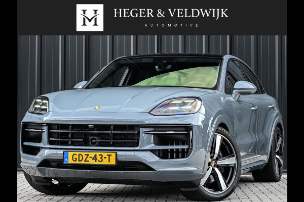 Porsche Cayenne Coupé 3.0 E-Hybrid Sport Design | NL-Auto | Sportuitlaat | Panoramadak | 18 Wegs Memory Seats | 4-Wiel Besturing | 360 Camera | Adaptive Cruise | Stoelverwarming + Ventilatie | Bose | Luchtvering | Sport Chrono | Interieurpakket Carbon | Soft Close |