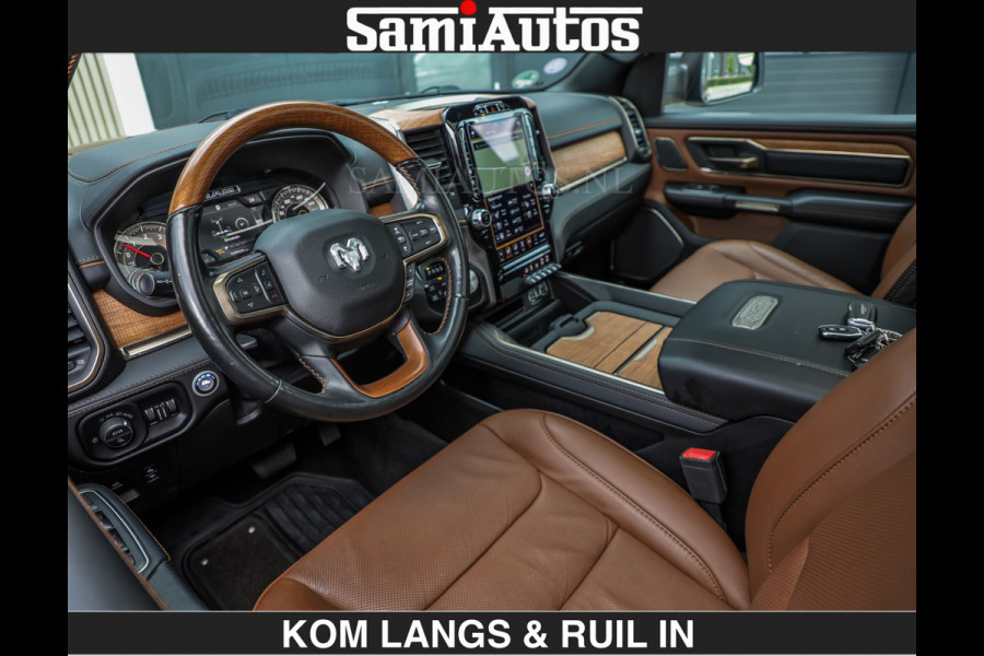 Dodge Ram LONGHORN | WIDE BODY | 5.7 V8 | BREDE WIELEN | BOM VOL | HUD | BRUIN LEDER | LUCHTVERING | PANODAK | RONDOM CAMERA | OPEN UITLAA DUBBELE CABINE | 5 PERSOONS | CREW CAB DC | SPECIAL ONE | DEALER ONDERHOUDEN | Eerste eigenaar |