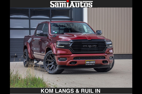 Dodge Ram LONGHORN | WIDE BODY | 5.7 V8 | BREDE WIELEN | BOM VOL | HUD | BRUIN LEDER | LUCHTVERING | PANODAK | RONDOM CAMERA | OPEN UITLAA DUBBELE CABINE | 5 PERSOONS | CREW CAB DC | SPECIAL ONE | DEALER ONDERHOUDEN | Eerste eigenaar |