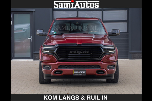 Dodge Ram LONGHORN | WIDE BODY | 5.7 V8 | BREDE WIELEN | BOM VOL | HUD | BRUIN LEDER | LUCHTVERING | PANODAK | RONDOM CAMERA | OPEN UITLAA DUBBELE CABINE | 5 PERSOONS | CREW CAB DC | SPECIAL ONE | DEALER ONDERHOUDEN | Eerste eigenaar |