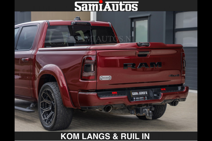 Dodge Ram LONGHORN | WIDE BODY | 5.7 V8 | BREDE WIELEN | BOM VOL | HUD | BRUIN LEDER | LUCHTVERING | PANODAK | RONDOM CAMERA | OPEN UITLAA DUBBELE CABINE | 5 PERSOONS | CREW CAB DC | SPECIAL ONE | DEALER ONDERHOUDEN | Eerste eigenaar |