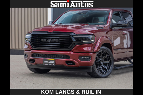 Dodge Ram LONGHORN | WIDE BODY | 5.7 V8 | BREDE WIELEN | BOM VOL | HUD | BRUIN LEDER | LUCHTVERING | PANODAK | RONDOM CAMERA | OPEN UITLAA DUBBELE CABINE | 5 PERSOONS | CREW CAB DC | SPECIAL ONE | DEALER ONDERHOUDEN | Eerste eigenaar |