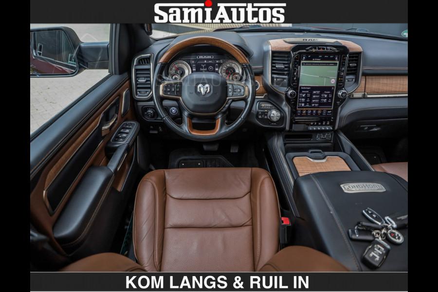 Dodge Ram LONGHORN | WIDE BODY | 5.7 V8 | BREDE WIELEN | BOM VOL | HUD | BRUIN LEDER | LUCHTVERING | PANODAK | RONDOM CAMERA | OPEN UITLAA DUBBELE CABINE | 5 PERSOONS | CREW CAB DC | SPECIAL ONE | DEALER ONDERHOUDEN | Eerste eigenaar |