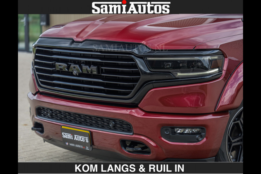 Dodge Ram LONGHORN | WIDE BODY | 5.7 V8 | BREDE WIELEN | BOM VOL | HUD | BRUIN LEDER | LUCHTVERING | PANODAK | RONDOM CAMERA | OPEN UITLAA DUBBELE CABINE | 5 PERSOONS | CREW CAB DC | SPECIAL ONE | DEALER ONDERHOUDEN | Eerste eigenaar |