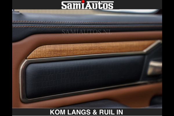 Dodge Ram LONGHORN | WIDE BODY | 5.7 V8 | BREDE WIELEN | BOM VOL | HUD | BRUIN LEDER | LUCHTVERING | PANODAK | RONDOM CAMERA | OPEN UITLAA DUBBELE CABINE | 5 PERSOONS | CREW CAB DC | SPECIAL ONE | DEALER ONDERHOUDEN | Eerste eigenaar |