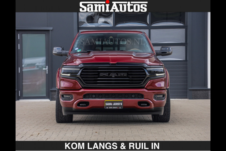Dodge Ram LONGHORN | WIDE BODY | 5.7 V8 | BREDE WIELEN | BOM VOL | HUD | BRUIN LEDER | LUCHTVERING | PANODAK | RONDOM CAMERA | OPEN UITLAA DUBBELE CABINE | 5 PERSOONS | CREW CAB DC | SPECIAL ONE | DEALER ONDERHOUDEN | Eerste eigenaar |