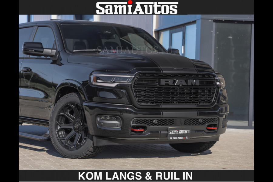 Dodge Ram De Meest Luxe en Volle Pick-Up in zijn Klasse | Limited H.O 540HP 706Nm | Massage + Full Option | Comfortabele Dubbele Cabine met Royale 5 Zitplaatsen | BPM vrij | Nu Leverbaar uit Voorraad | Voorraad Nr 2304 - 8540 | De specialist in Amerikaanse pick‑ups in Nederland en Europa.