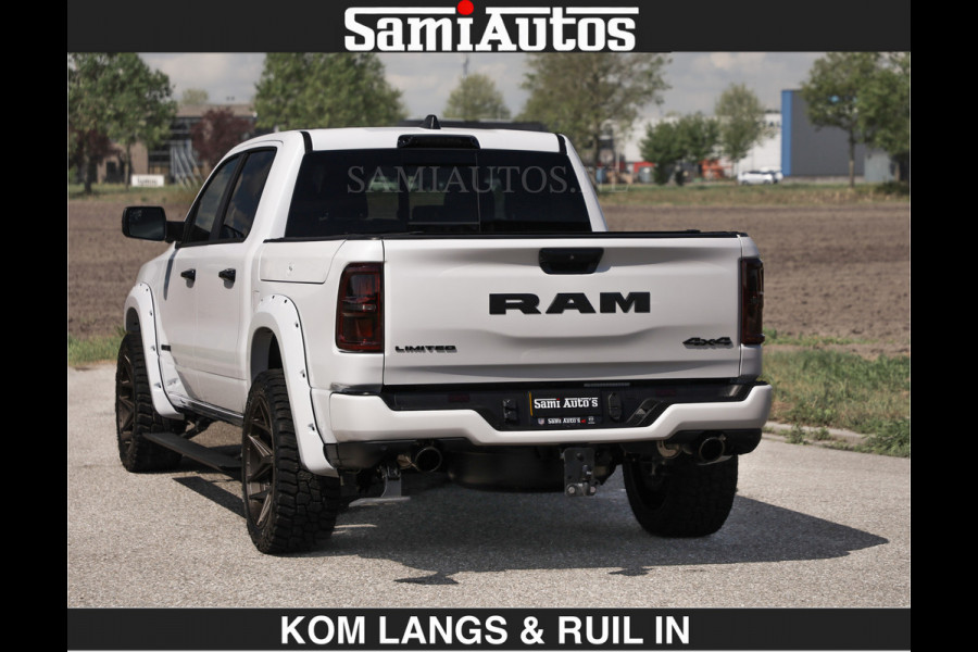 Dodge Ram Limited 540 PK De Meest Luxe en Volle Pick-Up in zijn Klasse | Massage + Full Option | Comfortabele Dubbele Cabine met Royale 5 Zitplaatsen | BPM vrij | Nu Leverbaar uit Voorraad | Voorraad Nr 2351 - 7478 | De specialist in Amerikaanse pick‑ups in Nederland en Europa.