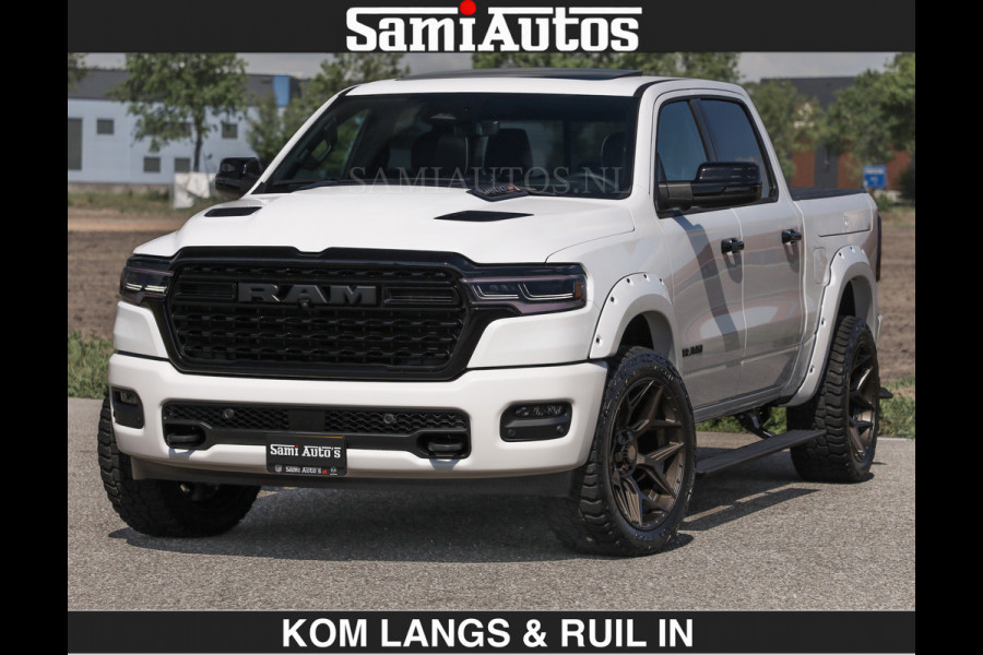 Dodge Ram Limited 540 PK De Meest Luxe en Volle Pick-Up in zijn Klasse | Massage + Full Option | Comfortabele Dubbele Cabine met Royale 5 Zitplaatsen | BPM vrij | Nu Leverbaar uit Voorraad | Voorraad Nr 2351 - 7478 | De specialist in Amerikaanse pick‑ups in Nederland en Europa.