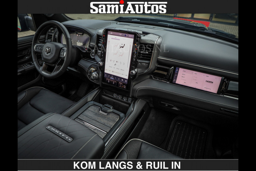 Dodge Ram Limited 540 PK | De Meest Luxe en Volle Pick-Up in zijn Klasse | Massage + Full Option | Comfortabele Dubbele Cabine met Royale 5 Zitplaatsen | BPM vrij | Nu Leverbaar uit Voorraad | Voorraad Nr 2334 - 5409 | De specialist in Amerikaanse pick‑ups in Nederland en Europa.
