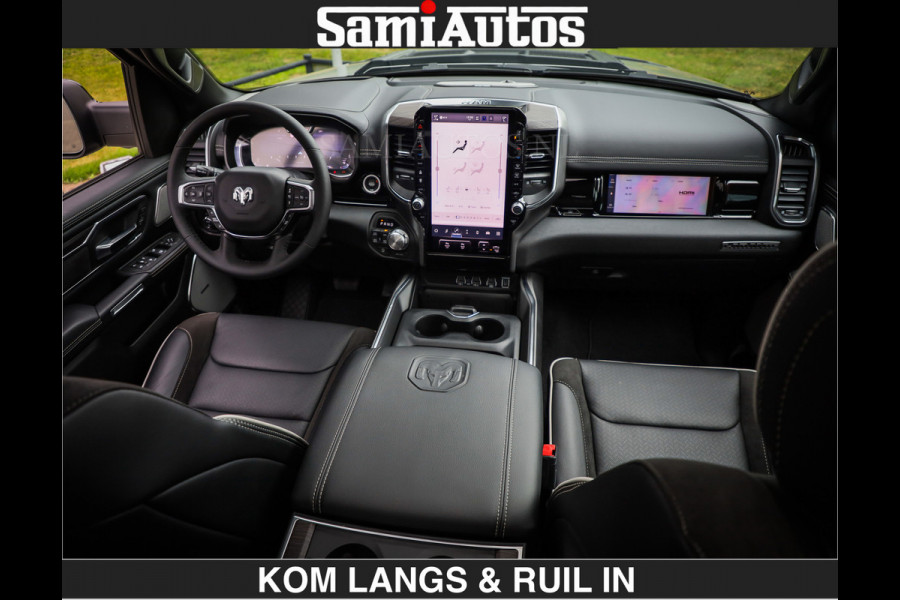 Dodge Ram BOM VOL | Night Premium | Full Option | De Meest Luxe Pick-Up in zijn Klasse | Comfortabele Dubbele Cabine met Royale 5 Zitplaatsen | BPM vrij | Nu Leverbaar uit Voorraad | Voorraad Nr 2287 - 3384 | De specialist in Amerikaanse pick‑ups in Nederland en Europa.