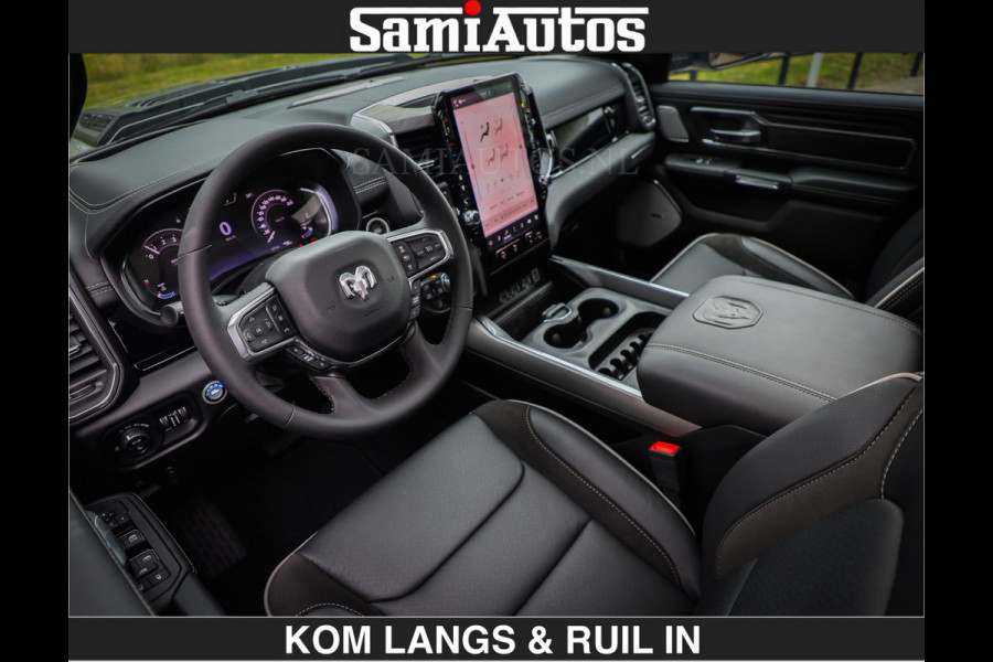 Dodge Ram BOM VOL | Night Premium | Full Option | De Meest Luxe Pick-Up in zijn Klasse | Comfortabele Dubbele Cabine met Royale 5 Zitplaatsen | BPM vrij | Nu Leverbaar uit Voorraad | Voorraad Nr 2287 - 3384 | De specialist in Amerikaanse pick‑ups in Nederland en Europa.