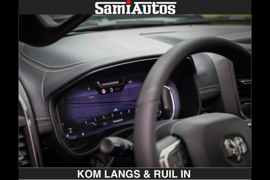 Dodge Ram BOM VOL | Night Premium | Full Option | De Meest Luxe Pick-Up in zijn Klasse | Comfortabele Dubbele Cabine met Royale 5 Zitplaatsen | BPM vrij | Nu Leverbaar uit Voorraad | Voorraad Nr 2287 - 3384 | De specialist in Amerikaanse pick‑ups in Nederland en Europa.