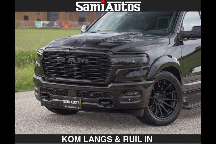 Dodge Ram BOM VOL | Night Premium | Full Option | De Meest Luxe Pick-Up in zijn Klasse | Comfortabele Dubbele Cabine met Royale 5 Zitplaatsen | BPM vrij | Nu Leverbaar uit Voorraad | Voorraad Nr 2287 - 3384 | De specialist in Amerikaanse pick‑ups in Nederland en Europa.