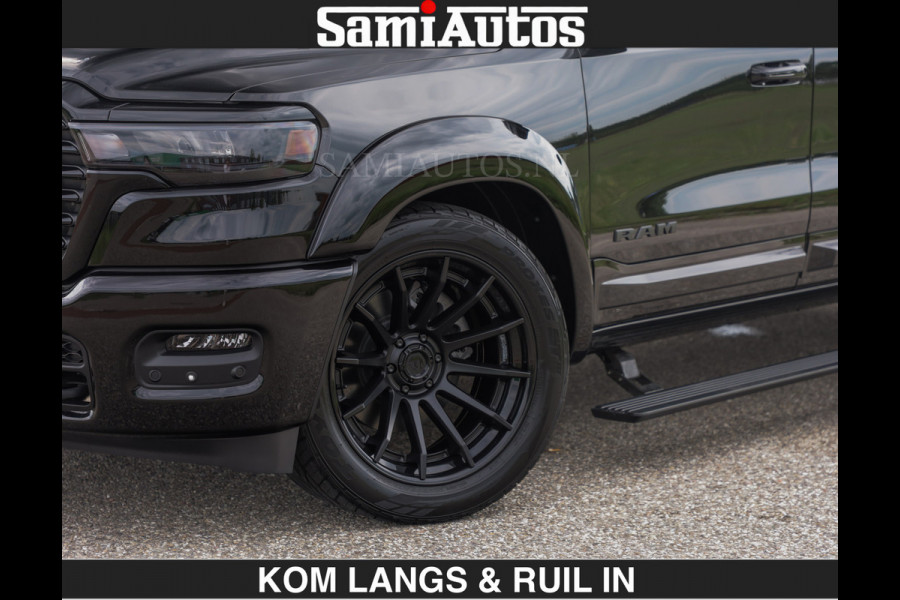 Dodge Ram BOM VOL | Night Premium | Full Option | De Meest Luxe Pick-Up in zijn Klasse | Comfortabele Dubbele Cabine met Royale 5 Zitplaatsen | BPM vrij | Nu Leverbaar uit Voorraad | Voorraad Nr 2287 - 3384 | De specialist in Amerikaanse pick‑ups in Nederland en Europa.