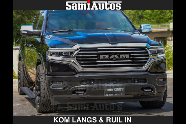 Dodge Ram LONGHORN BRUIN LEDER 5,7L V8 HEMI | VIRTUAL | HEAD UP | PANODAK | LUCHTVERING | BOM VOL | DC | 402 PK | CREW CAB | DUBBELE CABINE | 4X4 | 5 PERSOONS | GRIJSKENTEKEN | LIMITED