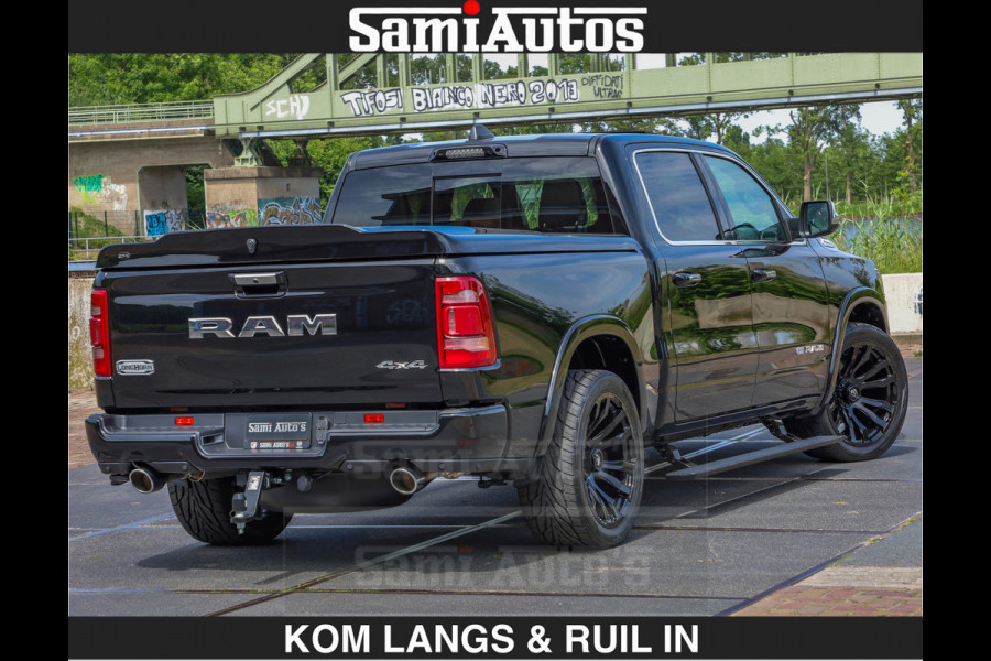 Dodge Ram LONGHORN BRUIN LEDER 5,7L V8 HEMI | VIRTUAL | HEAD UP | PANODAK | LUCHTVERING | BOM VOL | DC | 402 PK | CREW CAB | DUBBELE CABINE | 4X4 | 5 PERSOONS | GRIJSKENTEKEN | LIMITED