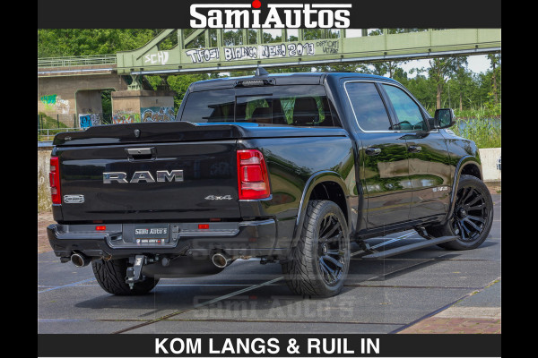 Dodge Ram LONGHORN BRUIN LEDER 5,7L V8 HEMI | VIRTUAL | HEAD UP | PANODAK | LUCHTVERING | BOM VOL | DC | 402 PK | CREW CAB | DUBBELE CABINE | 4X4 | 5 PERSOONS | GRIJSKENTEKEN | LIMITED