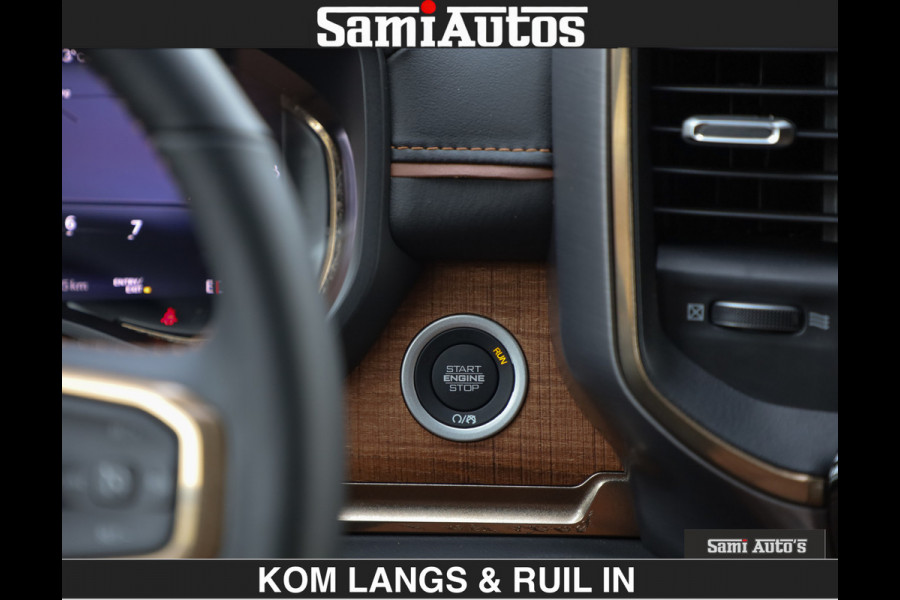 Dodge Ram LONGHORN BRUIN LEDER 5,7L V8 HEMI | VIRTUAL | HEAD UP | PANODAK | LUCHTVERING | BOM VOL | DC | 402 PK | CREW CAB | DUBBELE CABINE | 4X4 | 5 PERSOONS | GRIJSKENTEKEN | LIMITED
