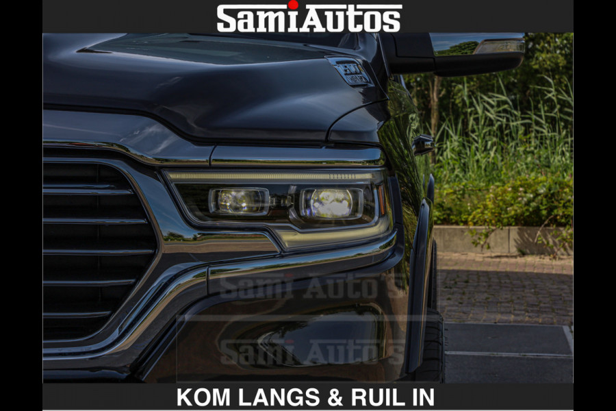 Dodge Ram LONGHORN BRUIN LEDER 5,7L V8 HEMI | VIRTUAL | HEAD UP | PANODAK | LUCHTVERING | BOM VOL | DC | 402 PK | CREW CAB | DUBBELE CABINE | 4X4 | 5 PERSOONS | GRIJSKENTEKEN | LIMITED