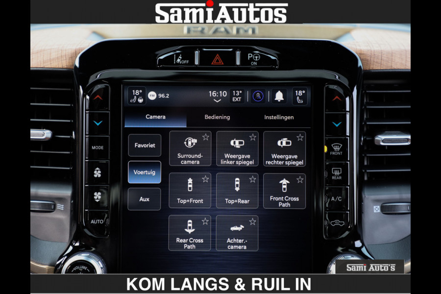 Dodge Ram LONGHORN BRUIN LEDER 5,7L V8 HEMI | VIRTUAL | HEAD UP | PANODAK | LUCHTVERING | BOM VOL | DC | 402 PK | CREW CAB | DUBBELE CABINE | 4X4 | 5 PERSOONS | GRIJSKENTEKEN | LIMITED