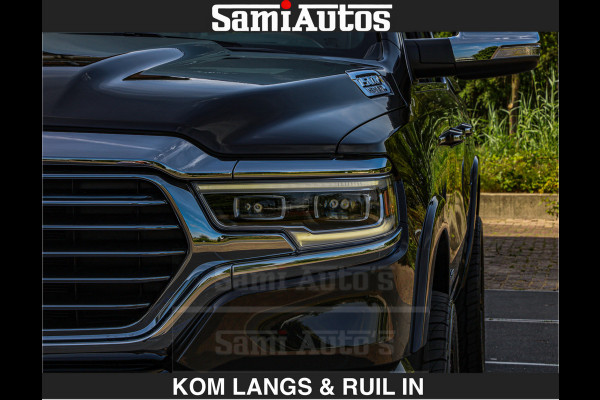 Dodge Ram LONGHORN BRUIN LEDER 5,7L V8 HEMI | VIRTUAL | HEAD UP | PANODAK | LUCHTVERING | BOM VOL | DC | 402 PK | CREW CAB | DUBBELE CABINE | 4X4 | 5 PERSOONS | GRIJSKENTEKEN | LIMITED