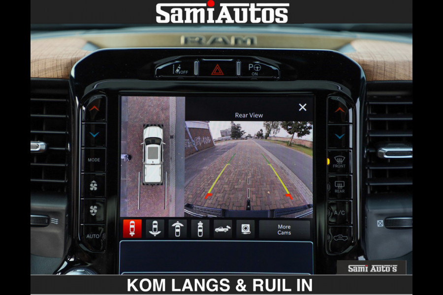 Dodge Ram LONGHORN BRUIN LEDER 5,7L V8 HEMI | VIRTUAL | HEAD UP | PANODAK | LUCHTVERING | BOM VOL | DC | 402 PK | CREW CAB | DUBBELE CABINE | 4X4 | 5 PERSOONS | GRIJSKENTEKEN | LIMITED