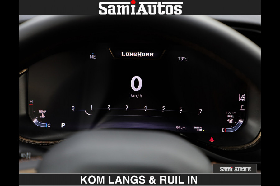 Dodge Ram LONGHORN BRUIN LEDER 5,7L V8 HEMI | VIRTUAL | HEAD UP | PANODAK | LUCHTVERING | BOM VOL | DC | 402 PK | CREW CAB | DUBBELE CABINE | 4X4 | 5 PERSOONS | GRIJSKENTEKEN | LIMITED