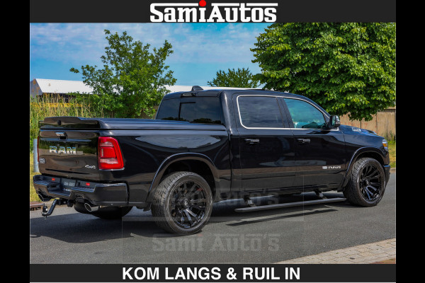 Dodge Ram LONGHORN BRUIN LEDER 5,7L V8 HEMI | VIRTUAL | HEAD UP | PANODAK | LUCHTVERING | BOM VOL | DC | 402 PK | CREW CAB | DUBBELE CABINE | 4X4 | 5 PERSOONS | GRIJSKENTEKEN | LIMITED