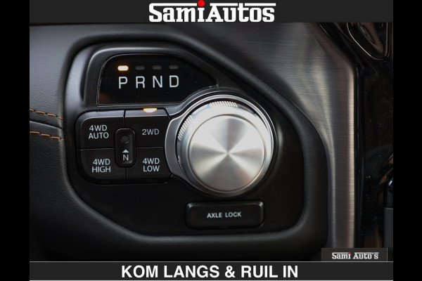Dodge Ram LONGHORN BRUIN LEDER 5,7L V8 HEMI | VIRTUAL | HEAD UP | PANODAK | LUCHTVERING | BOM VOL | DC | 402 PK | CREW CAB | DUBBELE CABINE | 4X4 | 5 PERSOONS | GRIJSKENTEKEN | LIMITED
