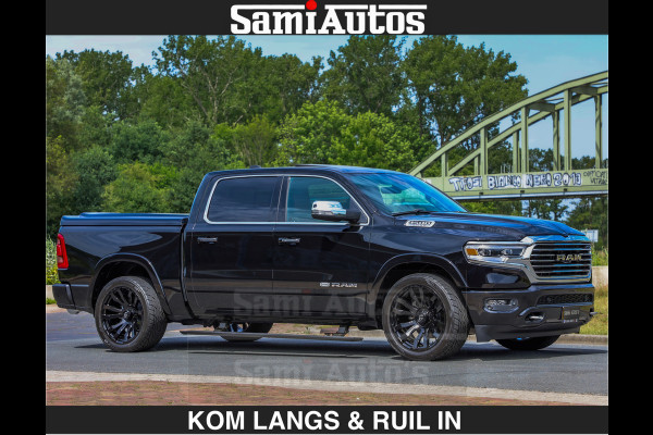 Dodge Ram LONGHORN BRUIN LEDER 5,7L V8 HEMI | VIRTUAL | HEAD UP | PANODAK | LUCHTVERING | BOM VOL | DC | 402 PK | CREW CAB | DUBBELE CABINE | 4X4 | 5 PERSOONS | GRIJSKENTEKEN | LIMITED