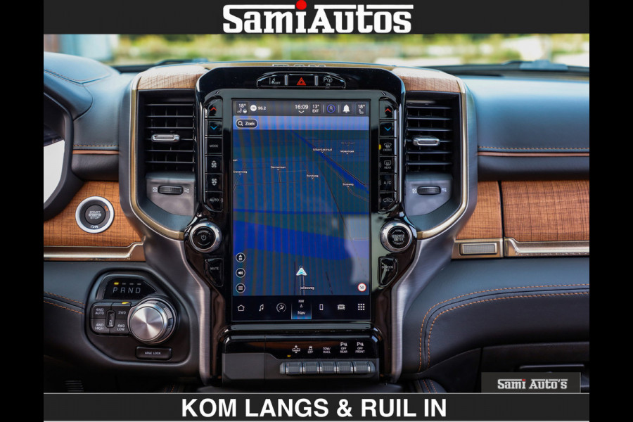 Dodge Ram LONGHORN BRUIN LEDER 5,7L V8 HEMI | VIRTUAL | HEAD UP | PANODAK | LUCHTVERING | BOM VOL | DC | 402 PK | CREW CAB | DUBBELE CABINE | 4X4 | 5 PERSOONS | GRIJSKENTEKEN | LIMITED
