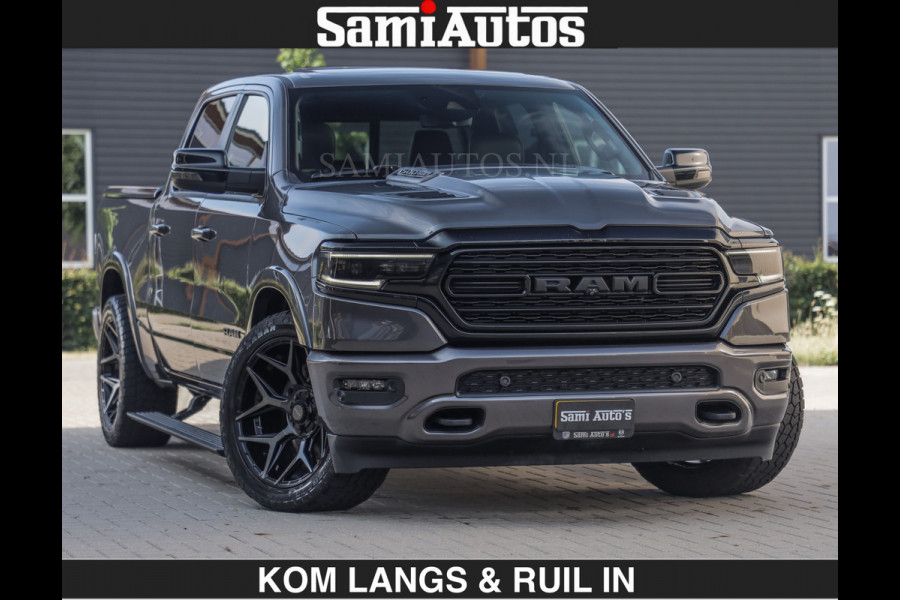 Dodge Ram LIMITED 5.7 V8 402PK | HUD | 4PL WHEELS | LUCHTVERING |OPEN UILAAT KLEP | BOM VOL | GRANITE CRYSTAL | DC | CREW CAB | DUBBELE CABINE | 5 PERSOONS GRIJSKENTEKEN | EERSTE EIGENAAR | TOP STAAT 44000 KM |