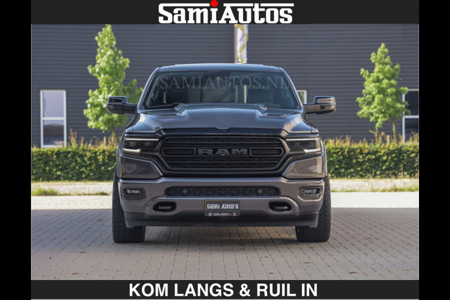 Dodge Ram LIMITED 5.7 V8 402PK | HUD | 4PL WHEELS | LUCHTVERING |OPEN UILAAT KLEP | BOM VOL | GRANITE CRYSTAL | DC | CREW CAB | DUBBELE CABINE | 5 PERSOONS GRIJSKENTEKEN | EERSTE EIGENAAR | TOP STAAT 44000 KM |