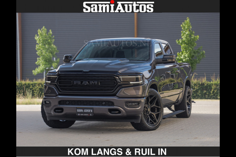Dodge Ram LIMITED 5.7 V8 402PK | HUD | 4PL WHEELS | LUCHTVERING |OPEN UILAAT KLEP | BOM VOL | GRANITE CRYSTAL | DC | CREW CAB | DUBBELE CABINE | 5 PERSOONS GRIJSKENTEKEN | EERSTE EIGENAAR | TOP STAAT 44000 KM |