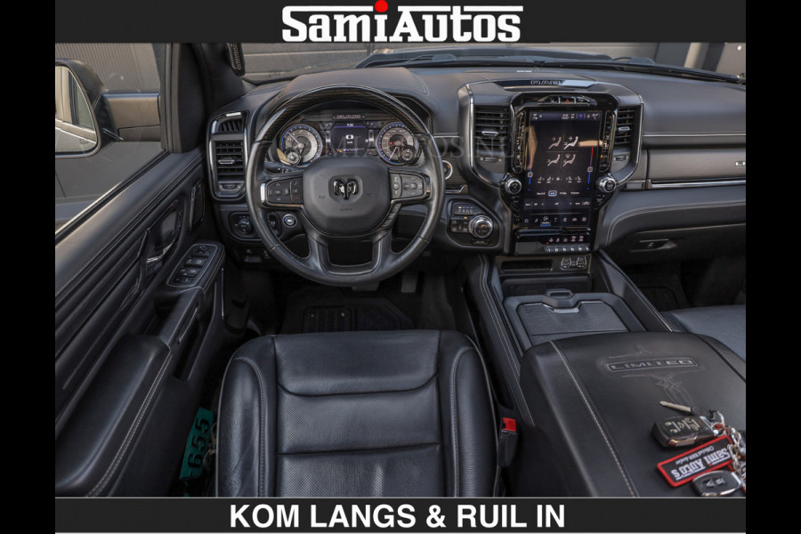 Dodge Ram LIMITED 5.7 V8 402PK | HUD | 4PL WHEELS | LUCHTVERING |OPEN UILAAT KLEP | BOM VOL | GRANITE CRYSTAL | DC | CREW CAB | DUBBELE CABINE | 5 PERSOONS GRIJSKENTEKEN | EERSTE EIGENAAR | TOP STAAT 44000 KM |
