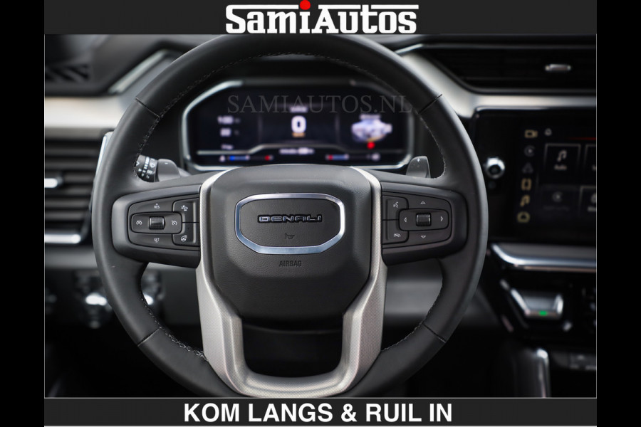 GMC Sierra DENALI | All-In Prijs | 6,2 V8 Full Option | De Meest Luxe Pick-Up in zijn Klasse | Comfortabele Dubbele Cabine met Royale 5 Zitplaatsen | BPM vrij | Nu Leverbaar uit Voorraad | Voorraad Nr 2232 | De specialist in Amerikaanse pick‑ups in Nederland en Europa.