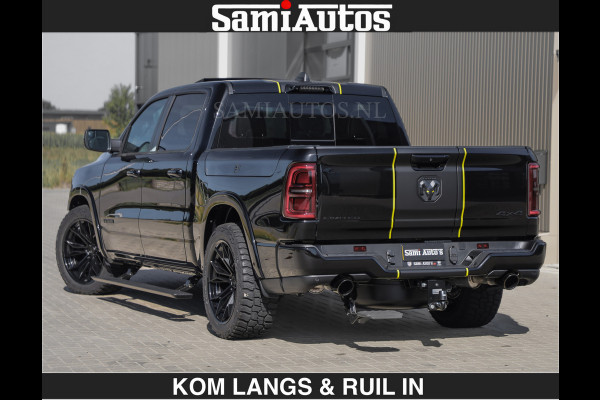 Dodge Ram Limited Night H.O 540HP 706Nm | Massage + Full Option | De Meest Luxe en Volle Pick-Up in zijn Klasse | Comfortabele Dubbele Cabine met Royale 5 Zitplaatsen | BPM vrij | Nu Leverbaar uit Voorraad | Voorraad Nr 2356 - 0990 | De specialist in Amerikaanse pick‑ups in Nederland en Europa.