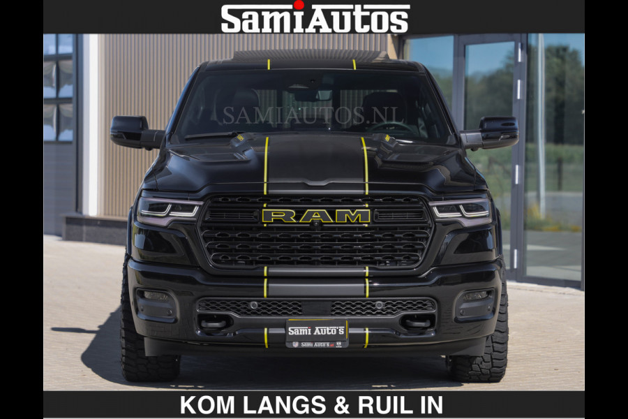 Dodge Ram Limited Night H.O 540HP 706Nm | Massage + Full Option | De Meest Luxe en Volle Pick-Up in zijn Klasse | Comfortabele Dubbele Cabine met Royale 5 Zitplaatsen | BPM vrij | Nu Leverbaar uit Voorraad | Voorraad Nr 2356 - 0990 | De specialist in Amerikaanse pick‑ups in Nederland en Europa.