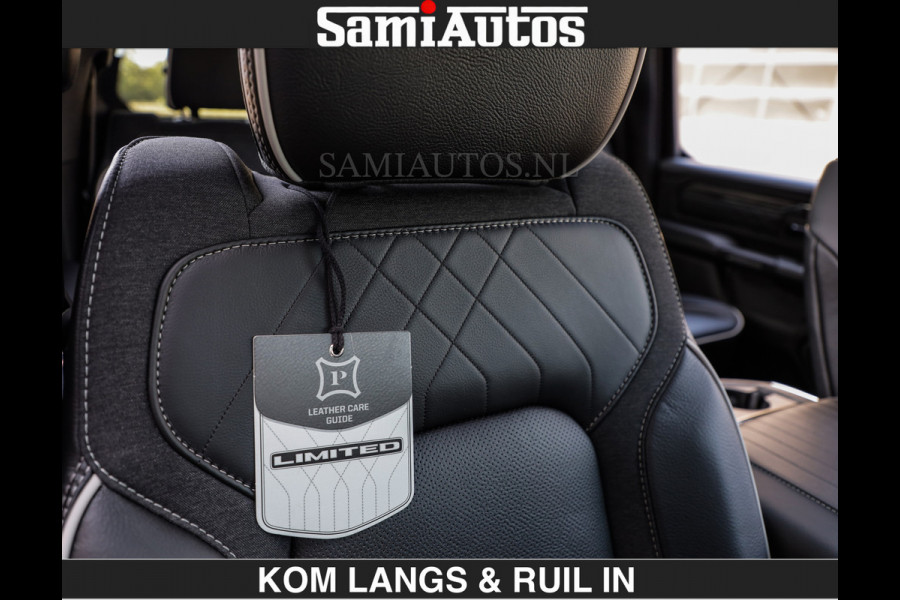 Dodge Ram Limited Night H.O 540HP 706Nm | Massage + Full Option | De Meest Luxe en Volle Pick-Up in zijn Klasse | Comfortabele Dubbele Cabine met Royale 5 Zitplaatsen | BPM vrij | Nu Leverbaar uit Voorraad | Voorraad Nr 2356 - 0990 | De specialist in Amerikaanse pick‑ups in Nederland en Europa.