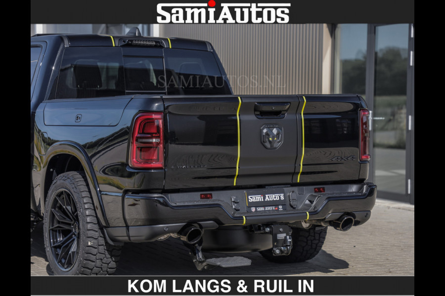 Dodge Ram Limited Night H.O 540HP 706Nm | Massage + Full Option | De Meest Luxe en Volle Pick-Up in zijn Klasse | Comfortabele Dubbele Cabine met Royale 5 Zitplaatsen | BPM vrij | Nu Leverbaar uit Voorraad | Voorraad Nr 2356 - 0990 | De specialist in Amerikaanse pick‑ups in Nederland en Europa.