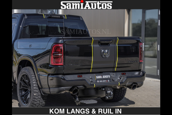 Dodge Ram Limited Night H.O 540HP 706Nm | Massage + Full Option | De Meest Luxe en Volle Pick-Up in zijn Klasse | Comfortabele Dubbele Cabine met Royale 5 Zitplaatsen | BPM vrij | Nu Leverbaar uit Voorraad | Voorraad Nr 2356 - 0990 | De specialist in Amerikaanse pick‑ups in Nederland en Europa.