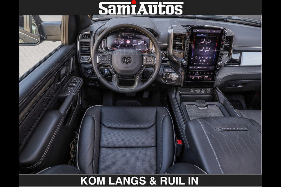 Dodge Ram Limited Night H.O 540HP 706Nm | Massage + Full Option | De Meest Luxe en Volle Pick-Up in zijn Klasse | Comfortabele Dubbele Cabine met Royale 5 Zitplaatsen | BPM vrij | Nu Leverbaar uit Voorraad | Voorraad Nr 2356 - 0990 | De specialist in Amerikaanse pick‑ups in Nederland en Europa.