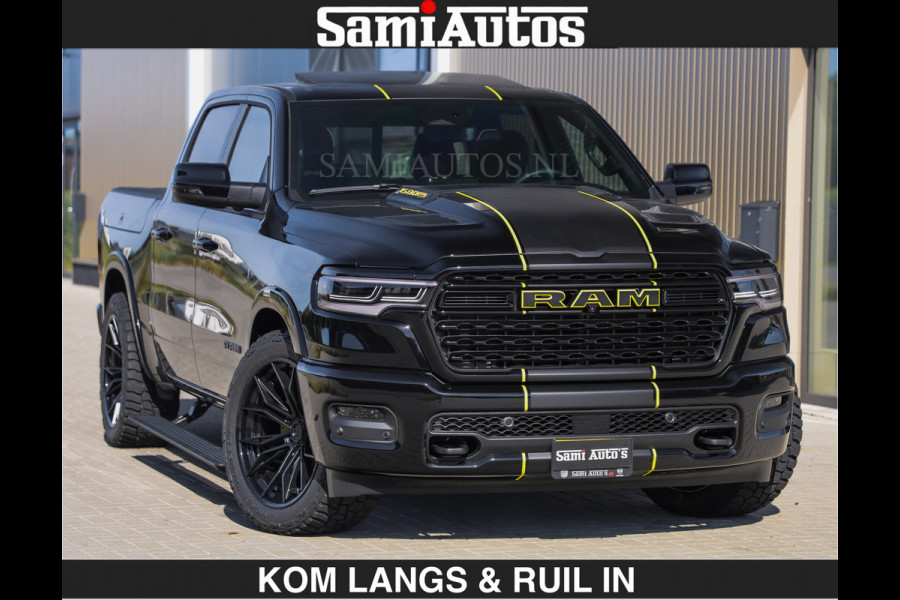 Dodge Ram Limited Night H.O 540HP 706Nm | Massage + Full Option | De Meest Luxe en Volle Pick-Up in zijn Klasse | Comfortabele Dubbele Cabine met Royale 5 Zitplaatsen | BPM vrij | Nu Leverbaar uit Voorraad | Voorraad Nr 2356 - 0990 | De specialist in Amerikaanse pick‑ups in Nederland en Europa.