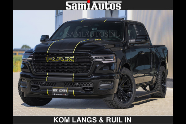 Dodge Ram Limited Night H.O 540HP 706Nm | Massage + Full Option | De Meest Luxe en Volle Pick-Up in zijn Klasse | Comfortabele Dubbele Cabine met Royale 5 Zitplaatsen | BPM vrij | Nu Leverbaar uit Voorraad | Voorraad Nr 2356 - 0990 | De specialist in Amerikaanse pick‑ups in Nederland en Europa.