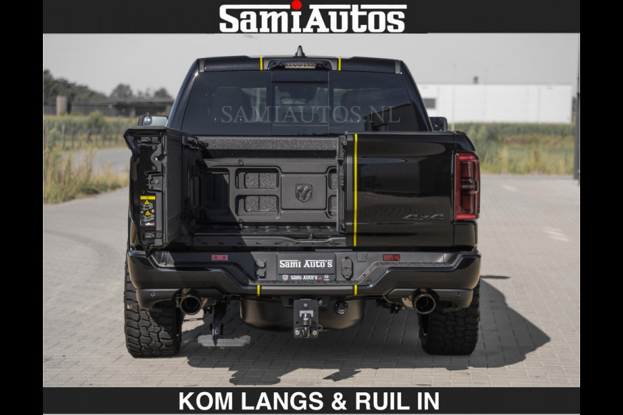Dodge Ram Limited Night H.O 540HP 706Nm | Massage + Full Option | De Meest Luxe en Volle Pick-Up in zijn Klasse | Comfortabele Dubbele Cabine met Royale 5 Zitplaatsen | BPM vrij | Nu Leverbaar uit Voorraad | Voorraad Nr 2356 - 0990 | De specialist in Amerikaanse pick‑ups in Nederland en Europa.