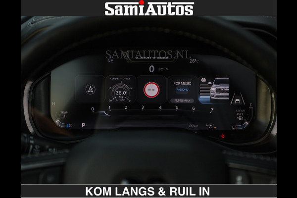 Dodge Ram Limited Night H.O 540HP 706Nm | Massage + Full Option | De Meest Luxe en Volle Pick-Up in zijn Klasse | Comfortabele Dubbele Cabine met Royale 5 Zitplaatsen | BPM vrij | Nu Leverbaar uit Voorraad | Voorraad Nr 2356 - 0990 | De specialist in Amerikaanse pick‑ups in Nederland en Europa.