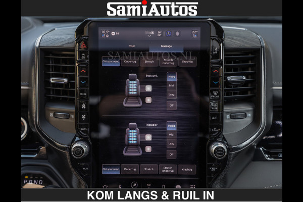 Dodge Ram Limited Night H.O 540HP 706Nm | Massage + Full Option | De Meest Luxe en Volle Pick-Up in zijn Klasse | Comfortabele Dubbele Cabine met Royale 5 Zitplaatsen | BPM vrij | Nu Leverbaar uit Voorraad | Voorraad Nr 2356 - 0990 | De specialist in Amerikaanse pick‑ups in Nederland en Europa.